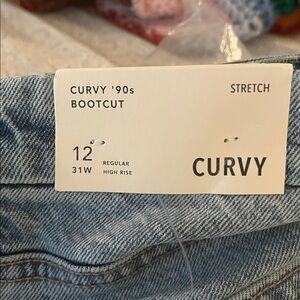 NWT American Eagle Outfitters Women's Curvy  Wide Split Flare Jeans Size 12